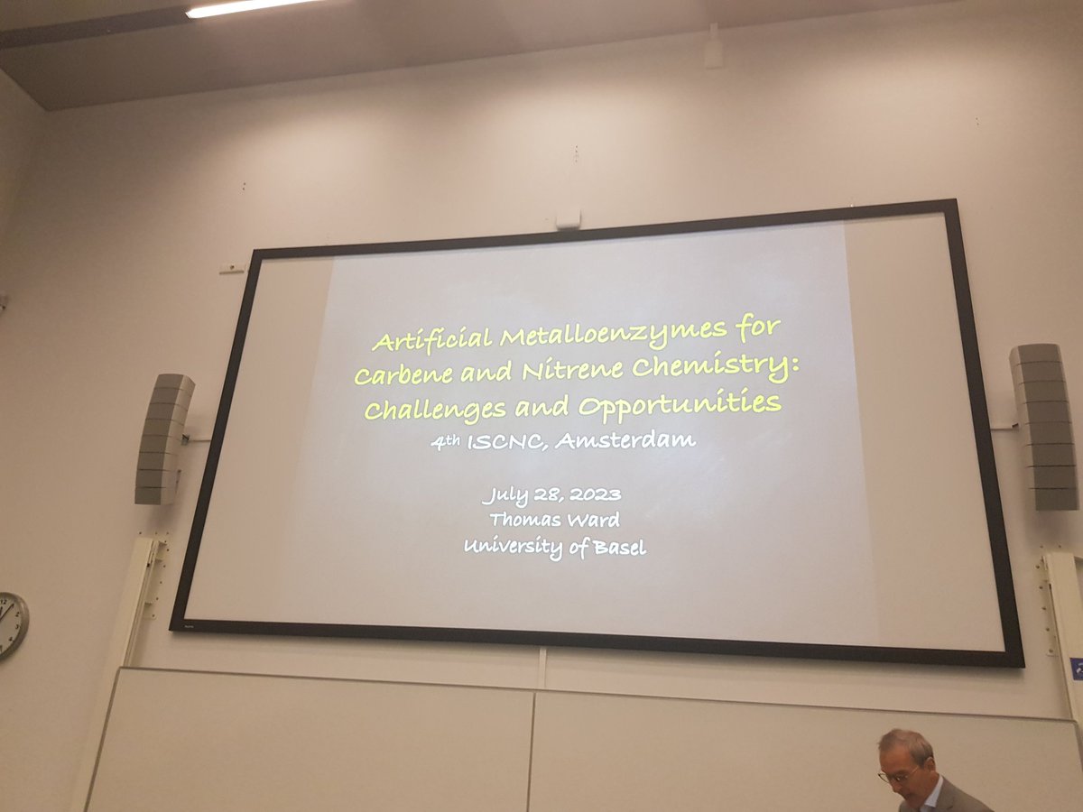 carbene_nitrene's tweet image. Last lecture of #ISCNC2023
We end the symposium with a bang! Fantastic lecture by prof Thomas Ward, about biotin- streptavidin approaches in carbene- and nitrene-transfer and C-H activation catalysis.
We could not wish for a better lecture to end the symposium!