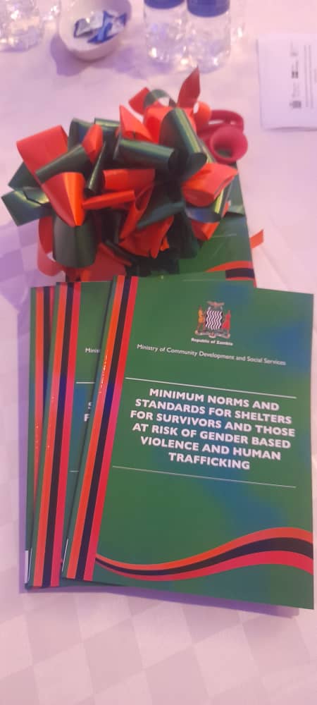 UNZambia's tweet photo. Congratulations to Govt of #Zambia on launch of Minimum Norms and Standards for Temporal Shelters for #GBV survivors &amp; victims of Human Trafficking with funding from @swedininzambia and @IrelandinZambia  - showing strong drive and partnerships in fighting GBV &amp; Human Trafficking. https://t.co/c8Cmwh6Cet