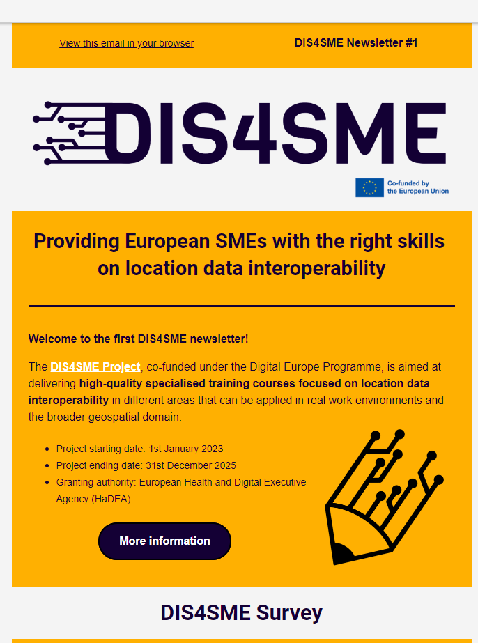 📢The first DIS4SME Newsletter is on-line! You can find and read it at the following link: 👉mailchi.mp/f88ba6171391/d… To be part of our Community and get informed on DIS4SME news and available courses, register here! 📝dis4sme.us14.list-manage.com/subscribe?u=78… #data #Interoperability #training