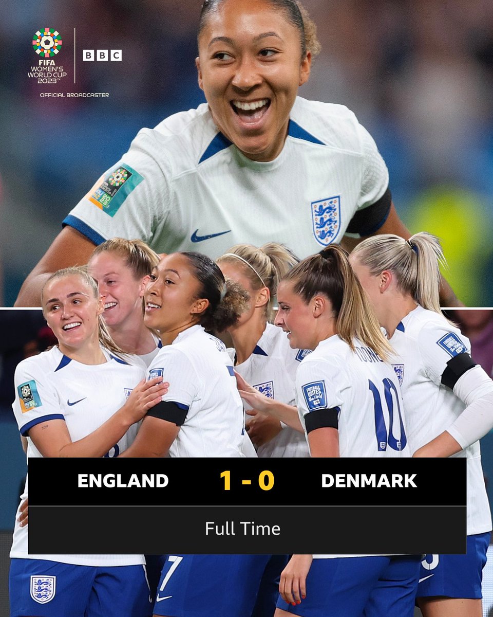 BBCSport's tweet photo. Lauren James' sixth minute strike proved enough for England to see off Denmark at the #FIFAWWC 

It's now two wins from two for the #Lionesses 

#ENG #DEN https://t.co/4Qqm13io1A