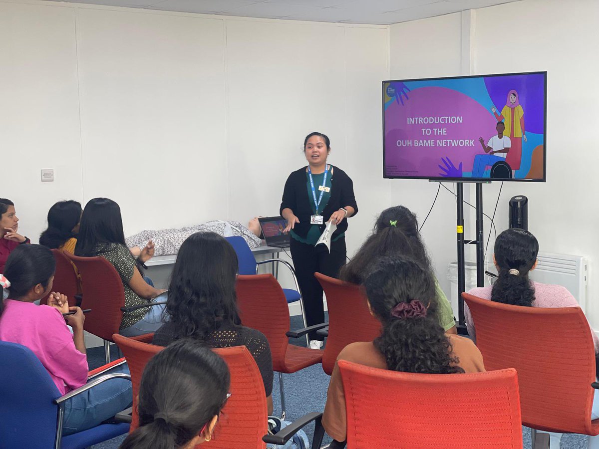 Our network Co-Chair, Co-Lead for Internationally recruited employees affairs speak with our internationally recruited nurses about the OUH BAME network at the IEN bridging programme event today @OUHospitals @AnnySykes7 @TerryRoberts61