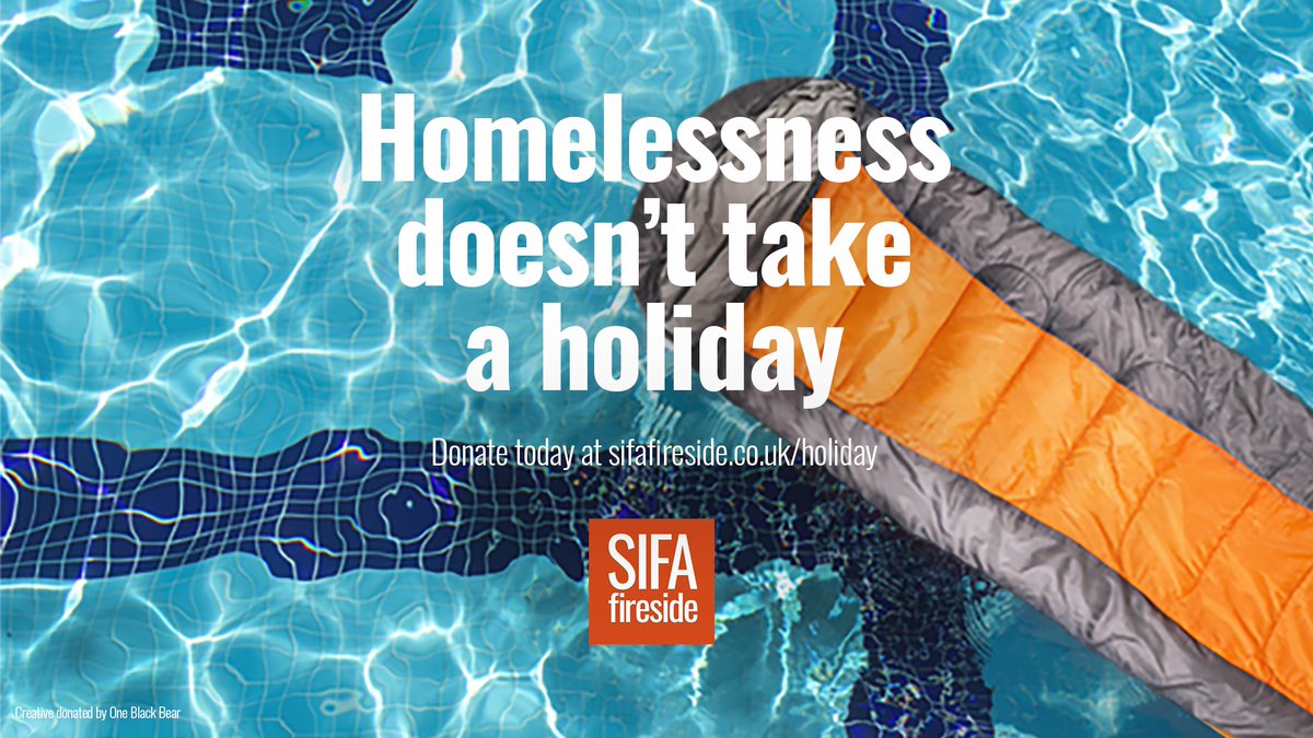 Every summer, @Sifafireside see a shortfall in donations when public support takes a dip. But homelessness doesn't go away when the sun shines. Donate today and help support people affected by homelessness all year round.🔥 #NoHolidayFromHomelessness cafdonate.cafonline.org/23489#!/Donati…