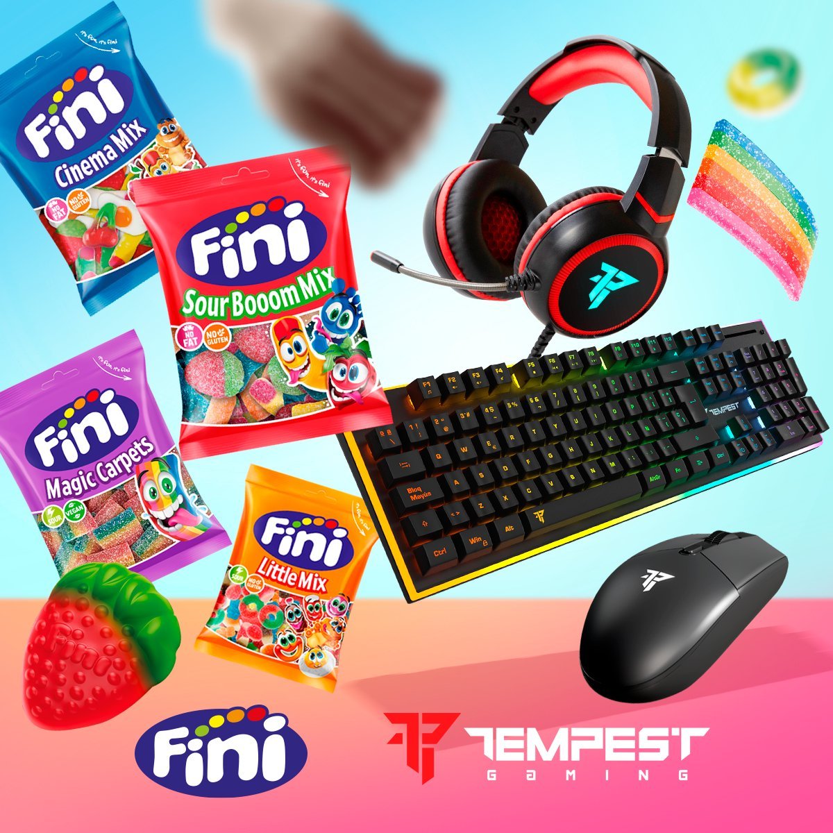 Fini_golosinas's tweet photo. 🎧😋¡𝗦𝗢𝗥𝗧𝗘𝗔𝗭𝗢!🍬🕹️Llega el #DíaDeLaAmistad y lo queremos celebrar con un lotazo de Fini y de Tempest  para ti y otro para tu amigo😍

🔁  RTy SIGUE a @Fini_golosinas y @Tempest_ES 
▶️Comenta mencionando a un amigx usando “Me merezco un Kit de Tempest y Fini porque...” https://t.co/rao485GXMP