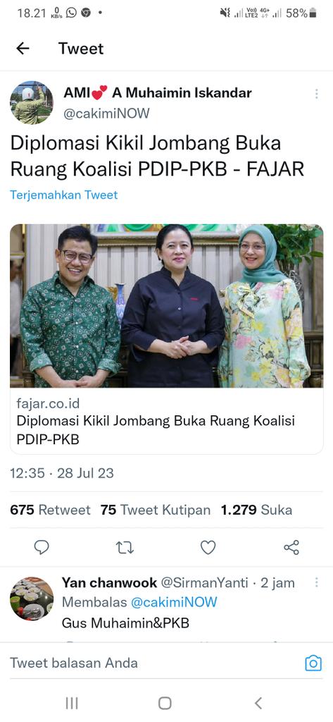 aswin_se's tweet photo. Diplomasi kikil Jombang Buka Ruang koalisi PDIP-PKB https://t.co/gfoORehmrd