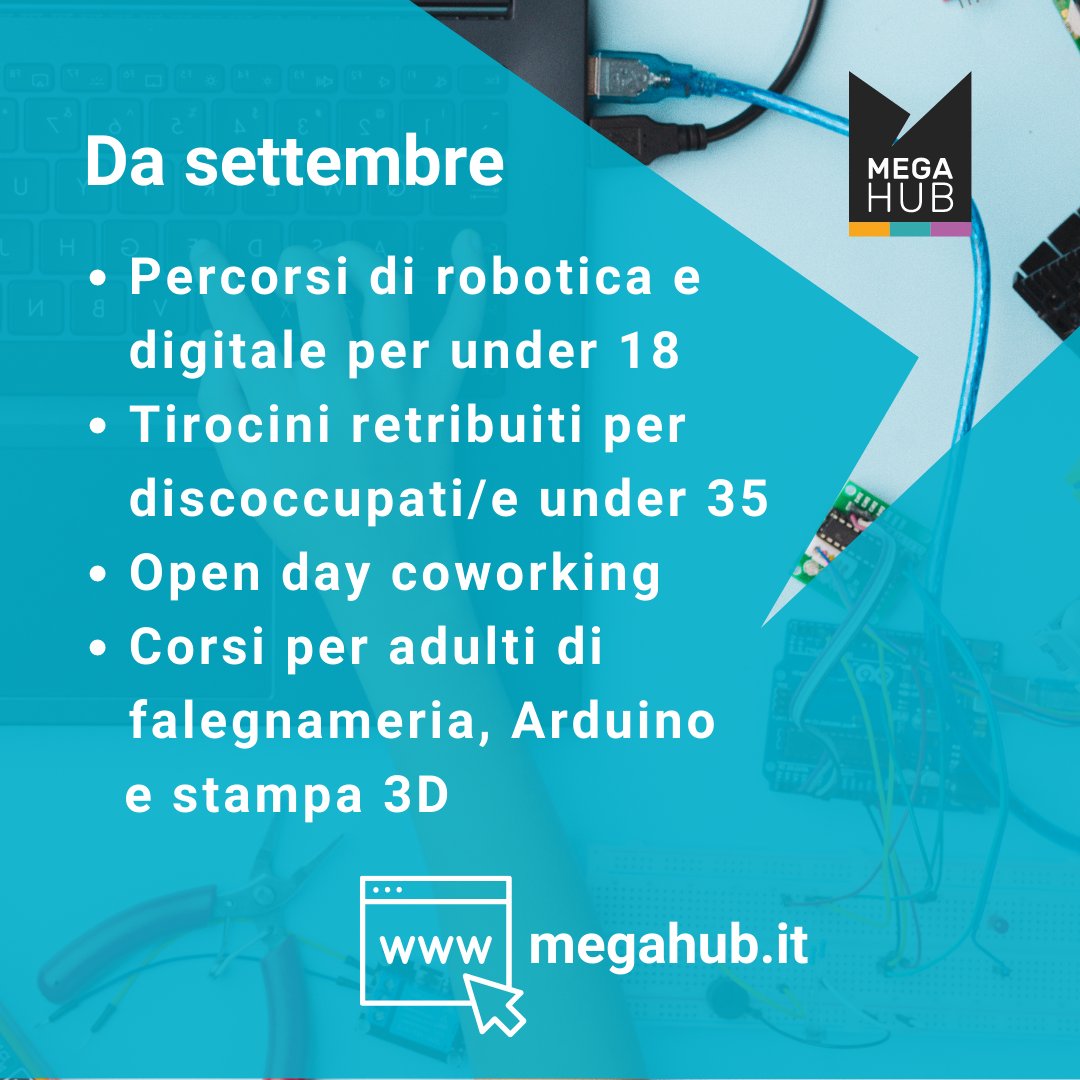 🗓 In Agosto l'accesso a Megahub è riservato ai/alle freelance e maker che hanno un contratto o una collaborazione con Samarcanda Cooperativa sociale onlus   😎 Le  attività già confermate da settembre sono nel nostro sito
#coworking #fablab #news