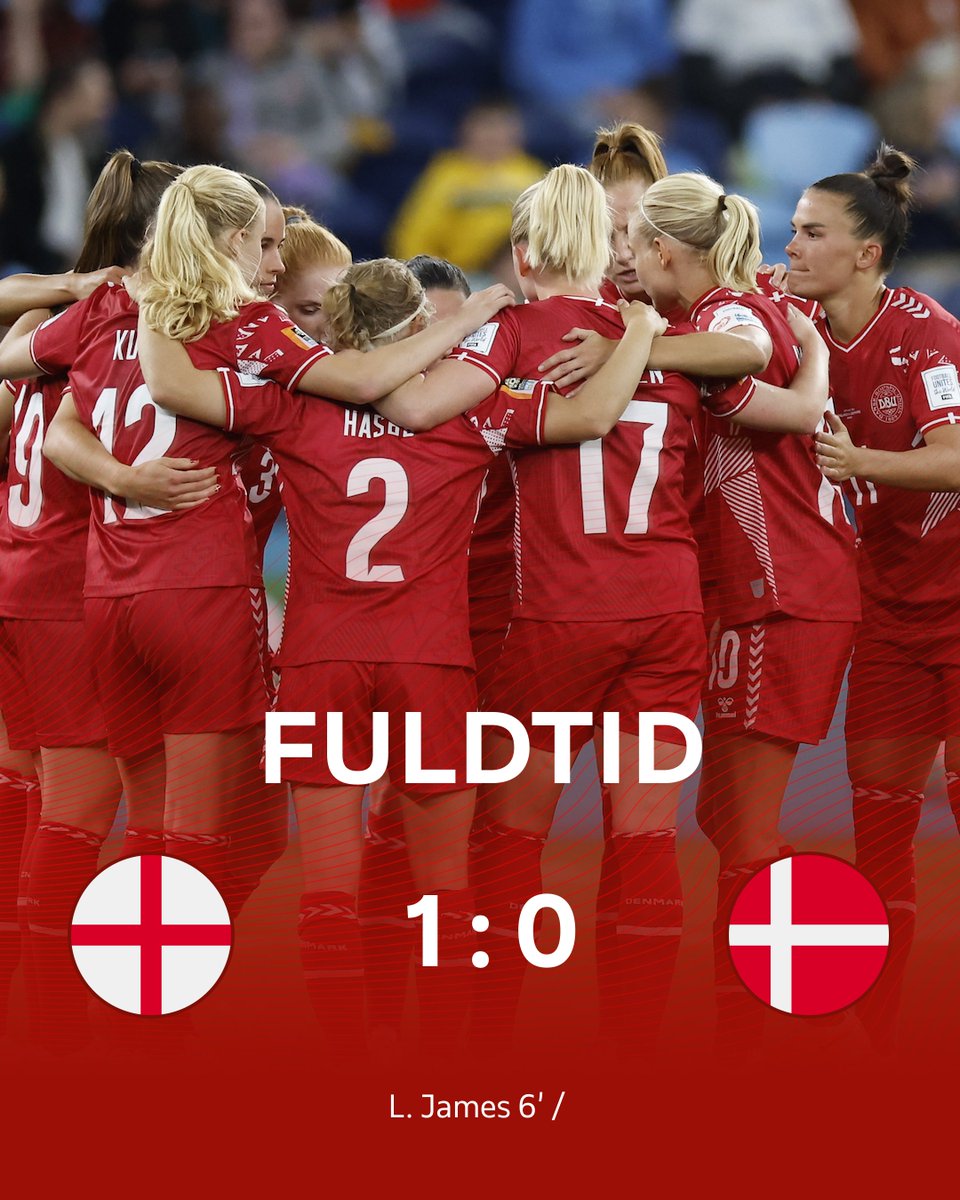 dbulandshold's tweet photo. Nederlag til europamestrene.
Nu retter vi fokus mod den sidste VM-gruppekamp mod Haiti på tirsdag.
Tak for opbakningen derhjemme og på stadion i Sydney 🇩🇰
#ForDanmark #FIFAWWC https://t.co/cf0EcYKkz3