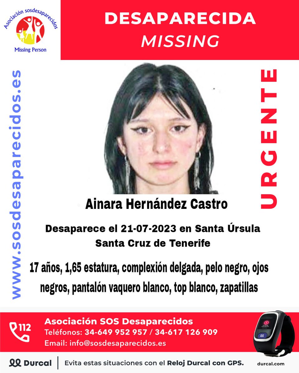 sosdesaparecido's tweet photo. 🆘 DESAPARECIDA
#Desaparecidos #sosdesaparecidos #Missing #España #SantaCruzdeTenerife #Tenerife #SantaÚrsula https://t.co/R7ix4MF22Y