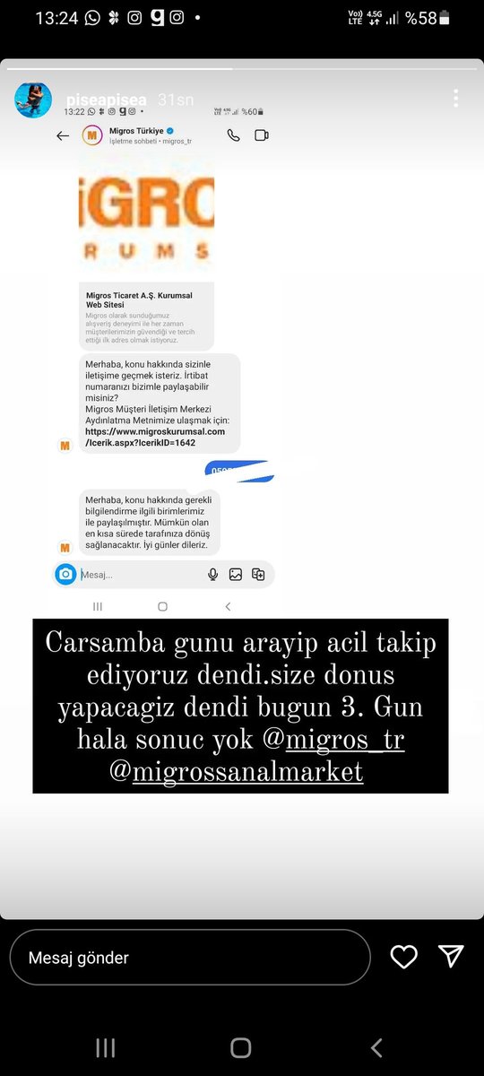 Piseapisea's tweet photo. @Migros_Turkiye @MSanalMarket  sonuc yok hala.. https://t.co/eYYQjEYcP8