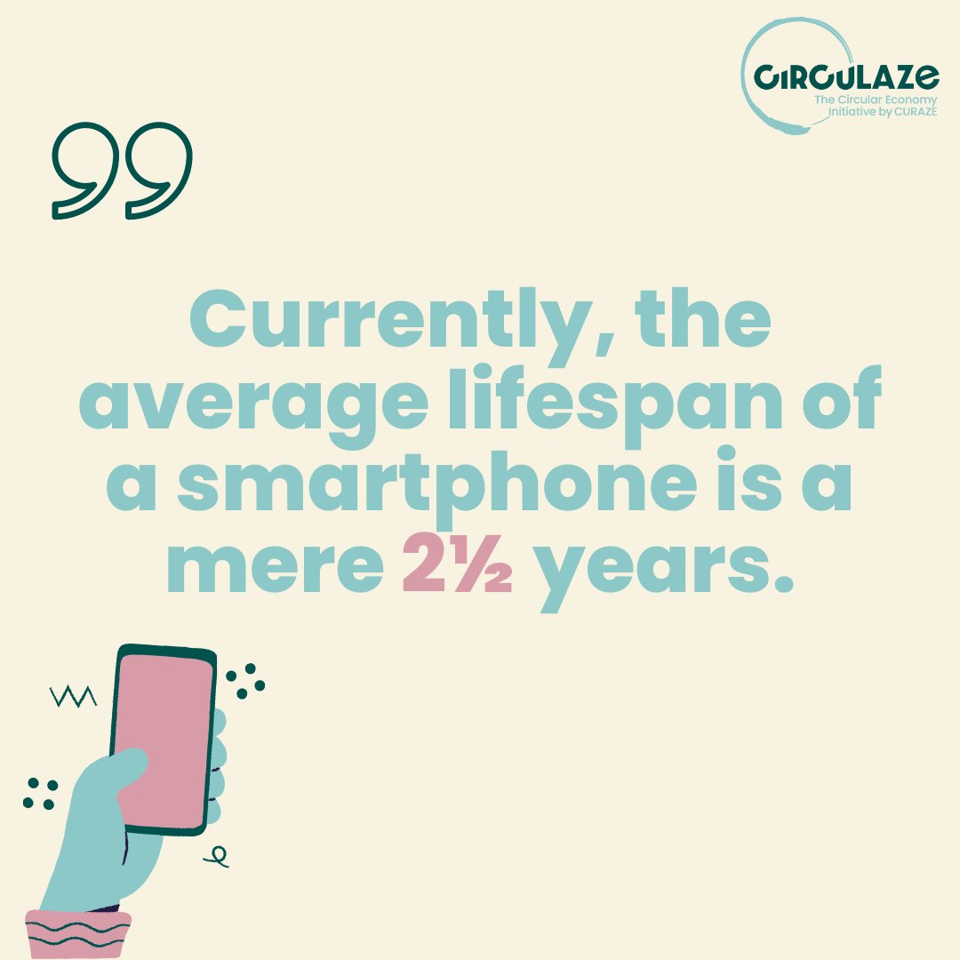 Did you know that 47% of the production of CO2 of your smartphone could be saved if you own it for 7 years?
🌍♻️
 
 Register here: bit.ly/3CG85D2
 
 #CIRCULAZE #circulareconomy #cantdoitalone #sustainability #newsletter