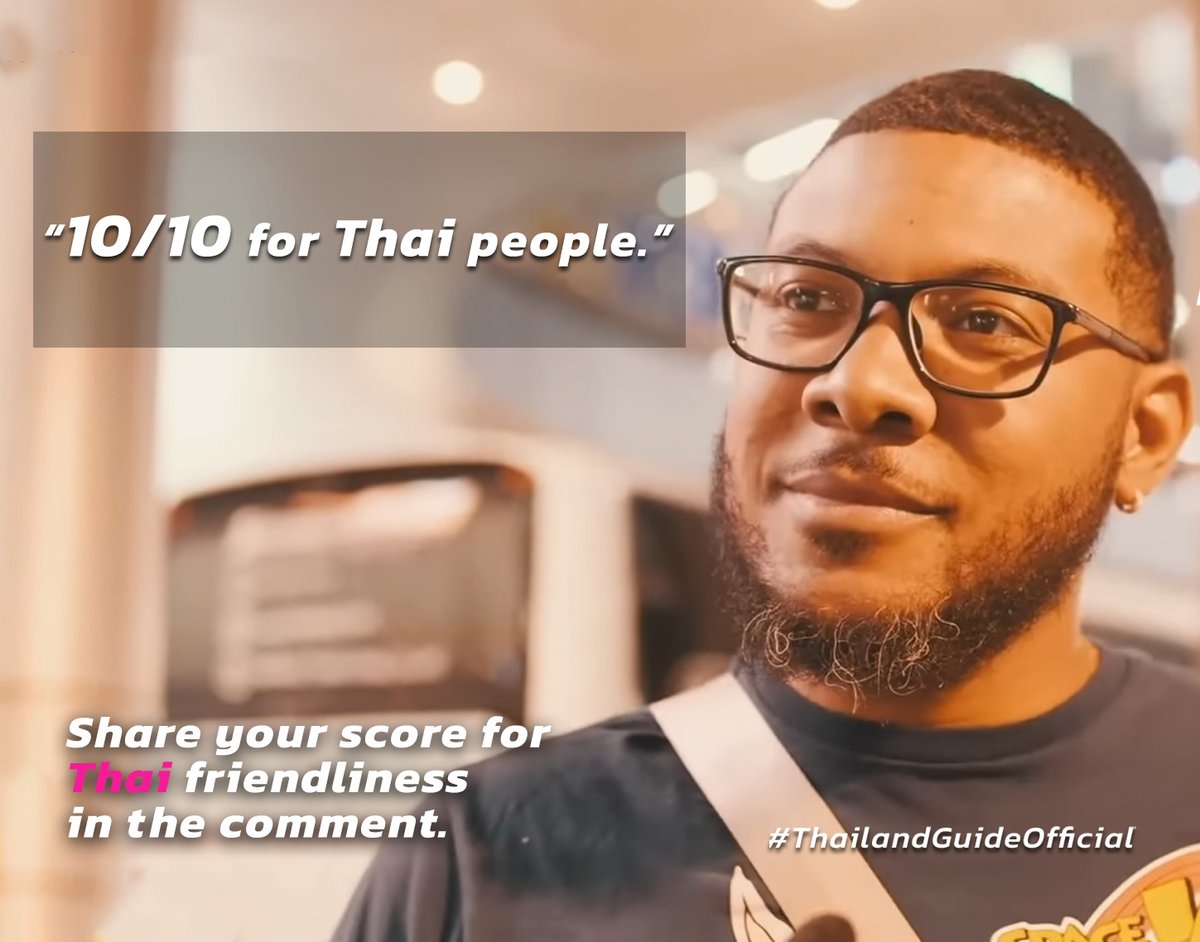 ThailandGuideTH's tweet photo. How much would you rate Thai people’s friendliness.
Let us know your score in the comment below!

#Thailandguideofficial #thaipeople #shareyourthoughts #thaifriendliness https://t.co/uzbOgUe1FX