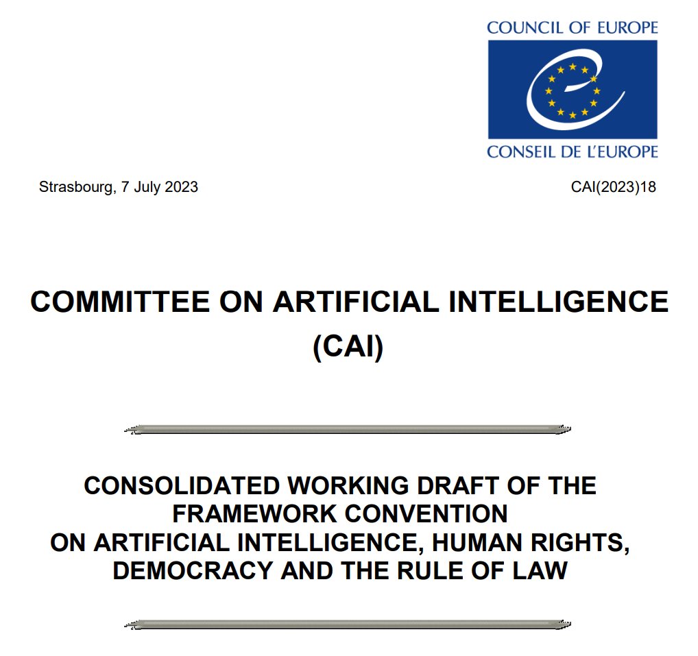InTouchAIeu's tweet image. 🌐📝 Check out the Working Draft of the Council of Europe's #AI Committee. This crucial document will form the foundation for a legally binding #AItreaty.
rm.coe.int/cai-2023-18-co… #CoE4AI