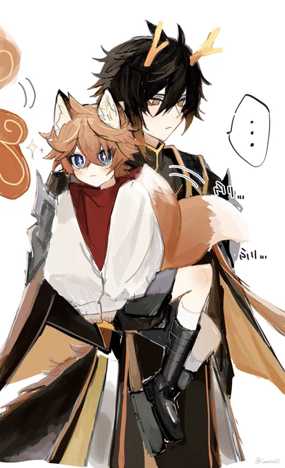 お互いに触りたくてうずうずしてる鍾タルです🦊(🔶の龍要素強め) 