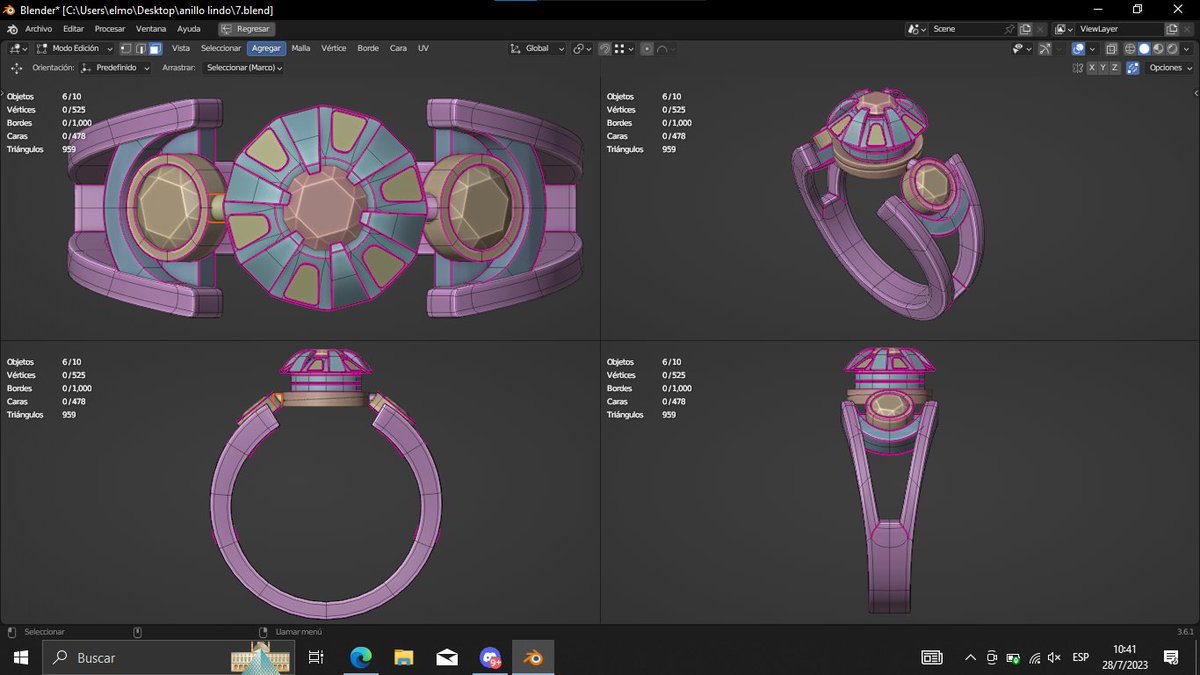 Chuchas_3D's tweet photo. third day of the challenge, I hope you like this ring :D
#blender #3dmodeling #ring3d #3dring #wireframe3d #modeling3d https://t.co/yEkRPbbKH3