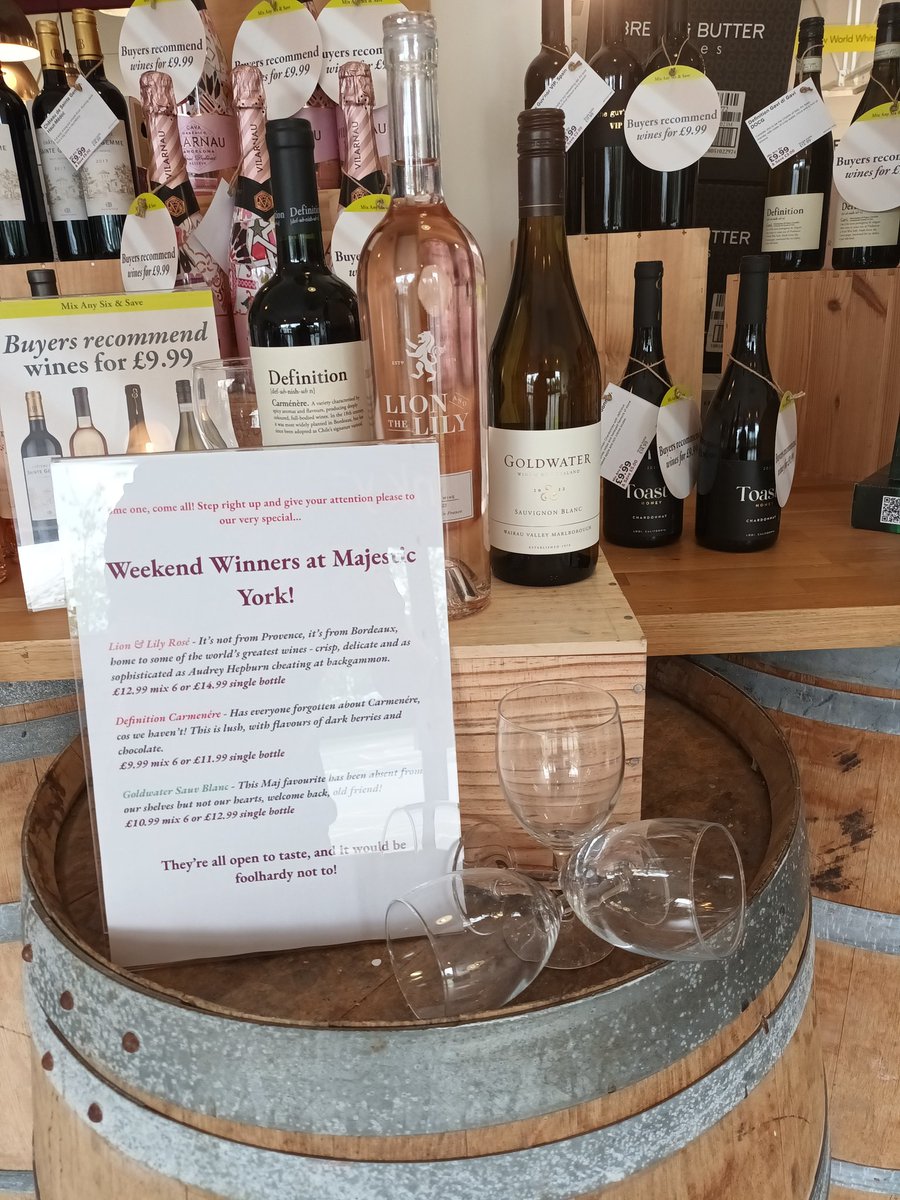 majesticyork's tweet image. Time once again for our Weekend Winners! A lovingly curated selection of deliciousness, head on down to @majesticyork and try  'em on for size. #weekendwines #fossriviera