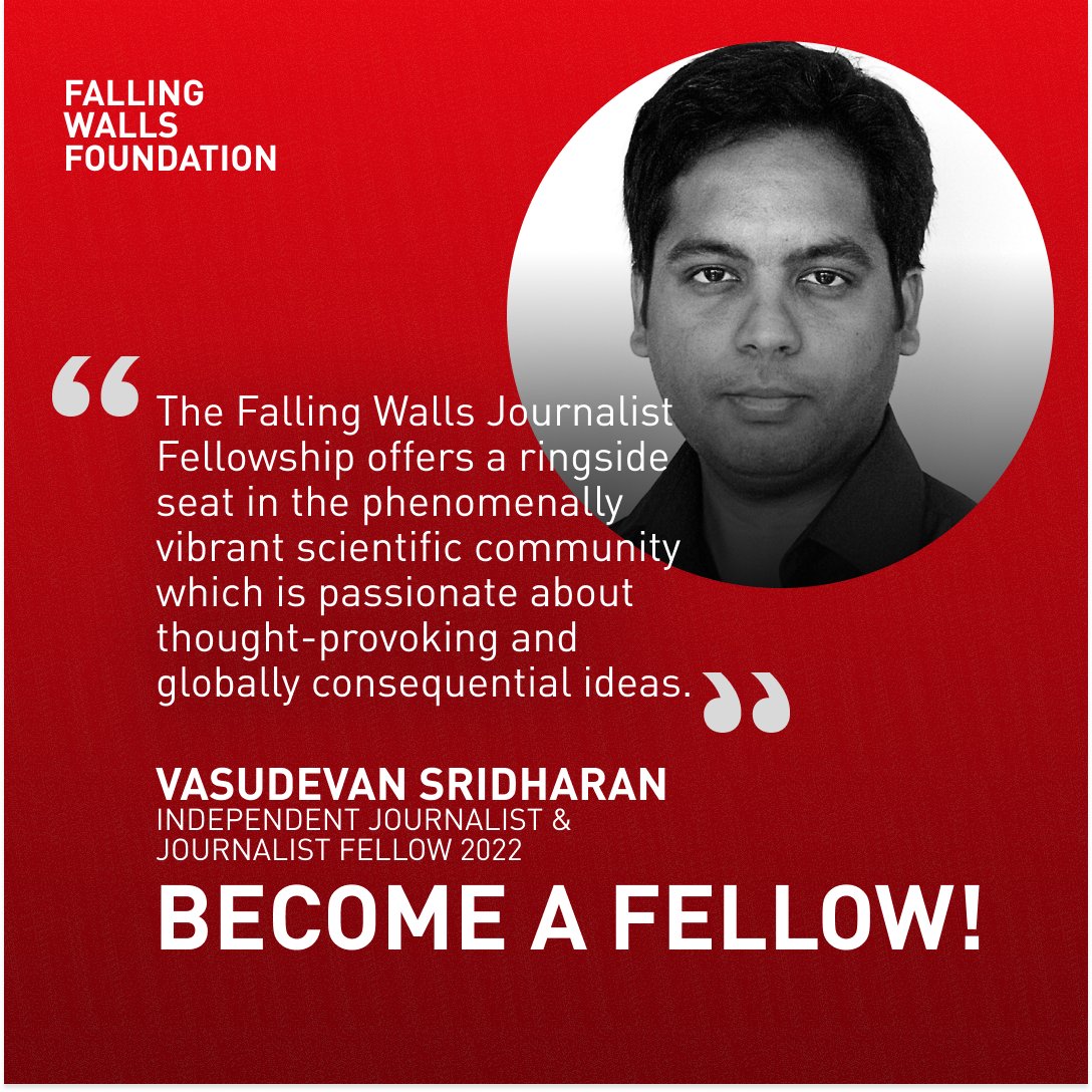 Falling_Walls's tweet photo. Are you a dedicated #sciencejournalist with a passion for exploring the latest breakthroughs? Don't miss the chance to apply for the #FallingWalls Journalist Fellowship Programme 2023!
Detailed information on our website: https://t.co/eAGFSSof0c
@Vasu_Sridharan https://t.co/BB19fdDiyL
