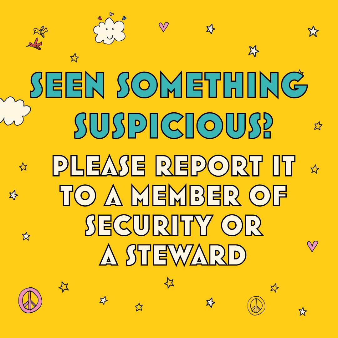 CampBestival's tweet photo. Seen someone acting suspiciously? Let a steward or our security team know as soon as possible. Help us protect others at #CampBestivalDorset - be cautious of people going from tent to tent.
Protect each other, respect each other & enjoy the festival! #FestivalSafe https://t.co/a4G1NVqscb