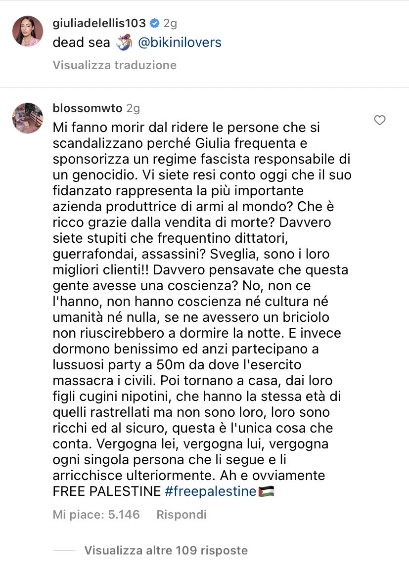 deadpoetstan's tweet photo. questo commento sotto il post di Giulia de Lellis semplicemente perfetto https://t.co/C6CwfEzOiX