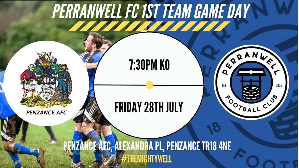 Perranwell AFC (@perranwellafc) on Twitter photo This evening the 1sts make the trip down south to face <a href="/PenzanceAFC/">Penzance AFC</a> 1st team in our penultimate pre season friendly💙🖤
#themightywell This evening the 1sts make the trip down south to face <a href="/PenzanceAFC/">Penzance AFC</a> 1st team in our penultimate pre season friendly💙🖤
#themightywell