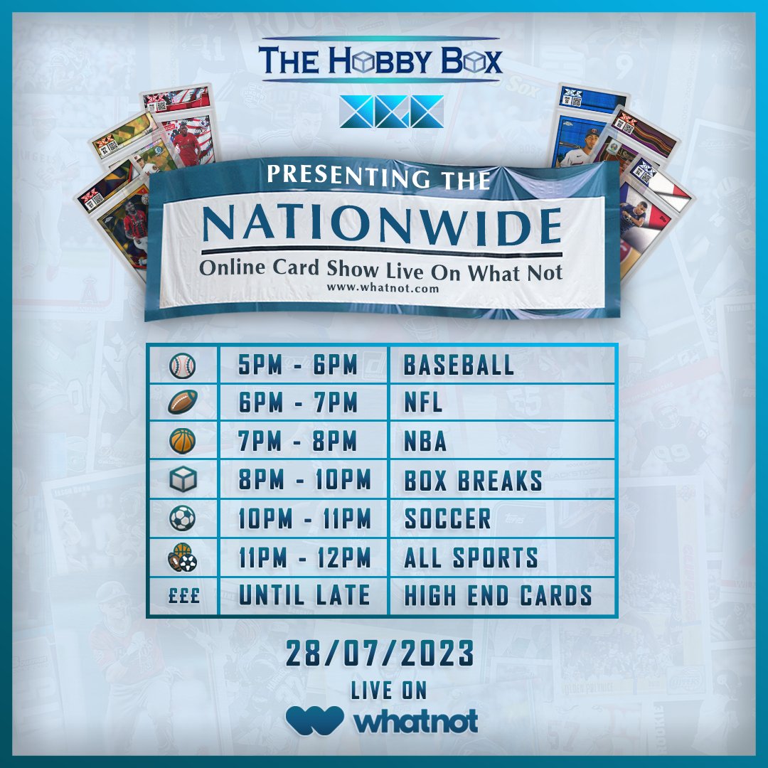 digital_grading's tweet image. 🔥 TONIGHT 🔥 Online Sports Card Show Live on What Not. 

Featuring all sports. Items to suit all budgets. Auctions will be starting at just £1. Come and grab some bargains, investments and PC items. 

Bookmark via the link below. 

whatnot.com/live/fdf82162-…