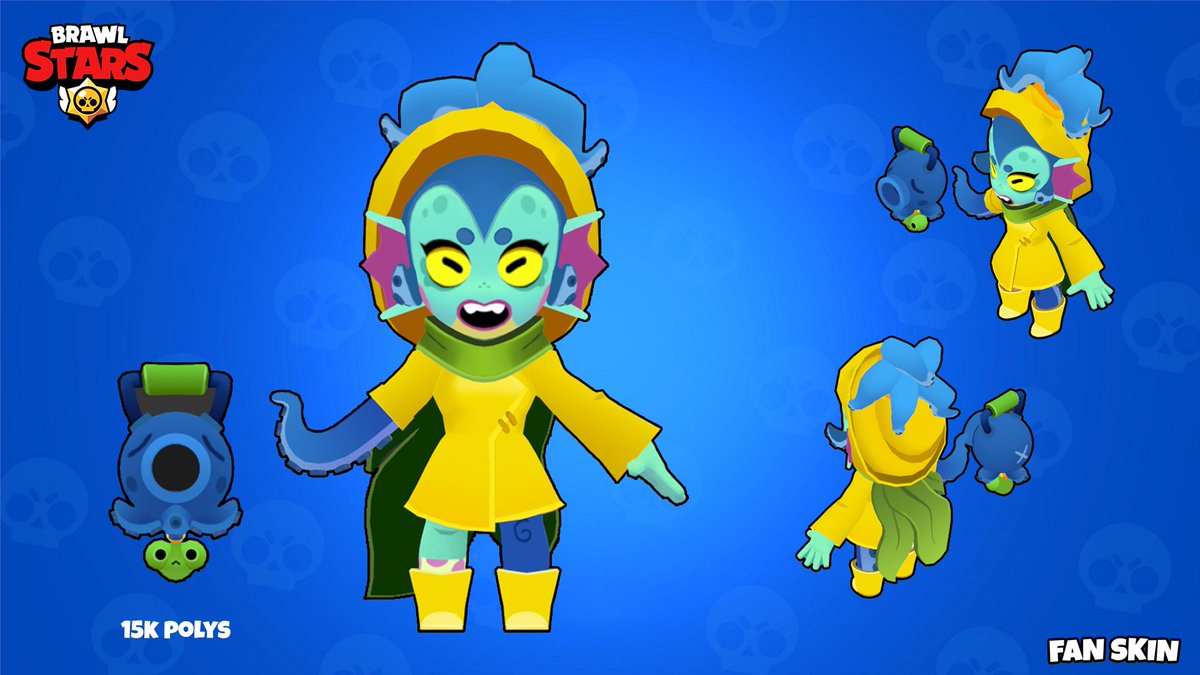 Joli_Joki's tweet photo. I finished the skin !  You can see the model via sketchfab in the artstation post !  Called it Will-Of The Sea hihi 🐙📷Hope you'll like it ! Gonna be on vacation but hope for more skins in next weeks !

https://t.co/RBSDefdUKi

 #BrawlStars #brawlstarsfanart #brawlstarswillow https://t.co/qiAOAHz654
