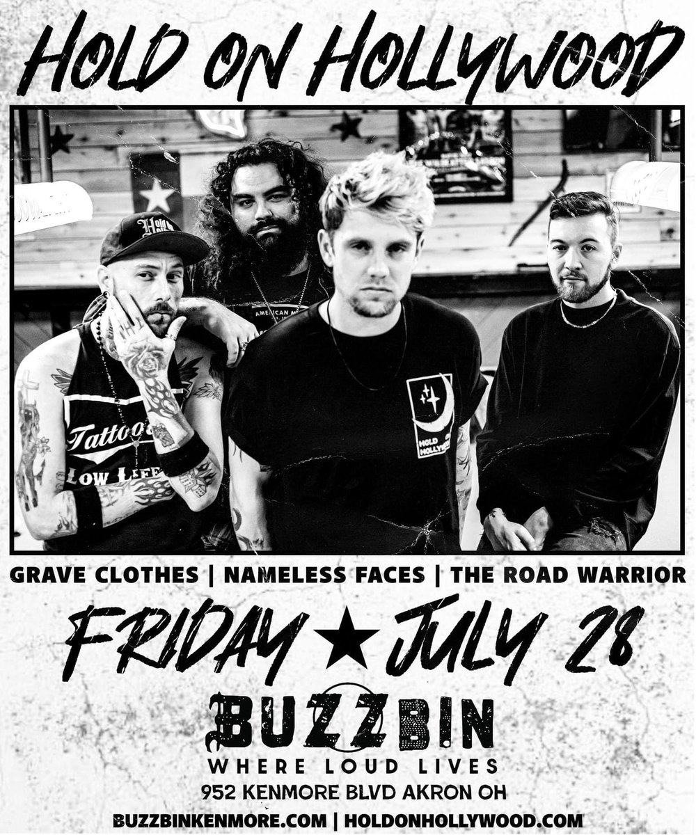 faces_nameless's tweet photo. ‼️TONIGHT‼️

BUZZBIN in Akron

Graves Clothes| The Road Warrior| Nameless Faces|  Hold On Hollywood

4 bands bringing some awesome live music to Akron! 

We’ll see you there https://t.co/Ig6rqcPtmj