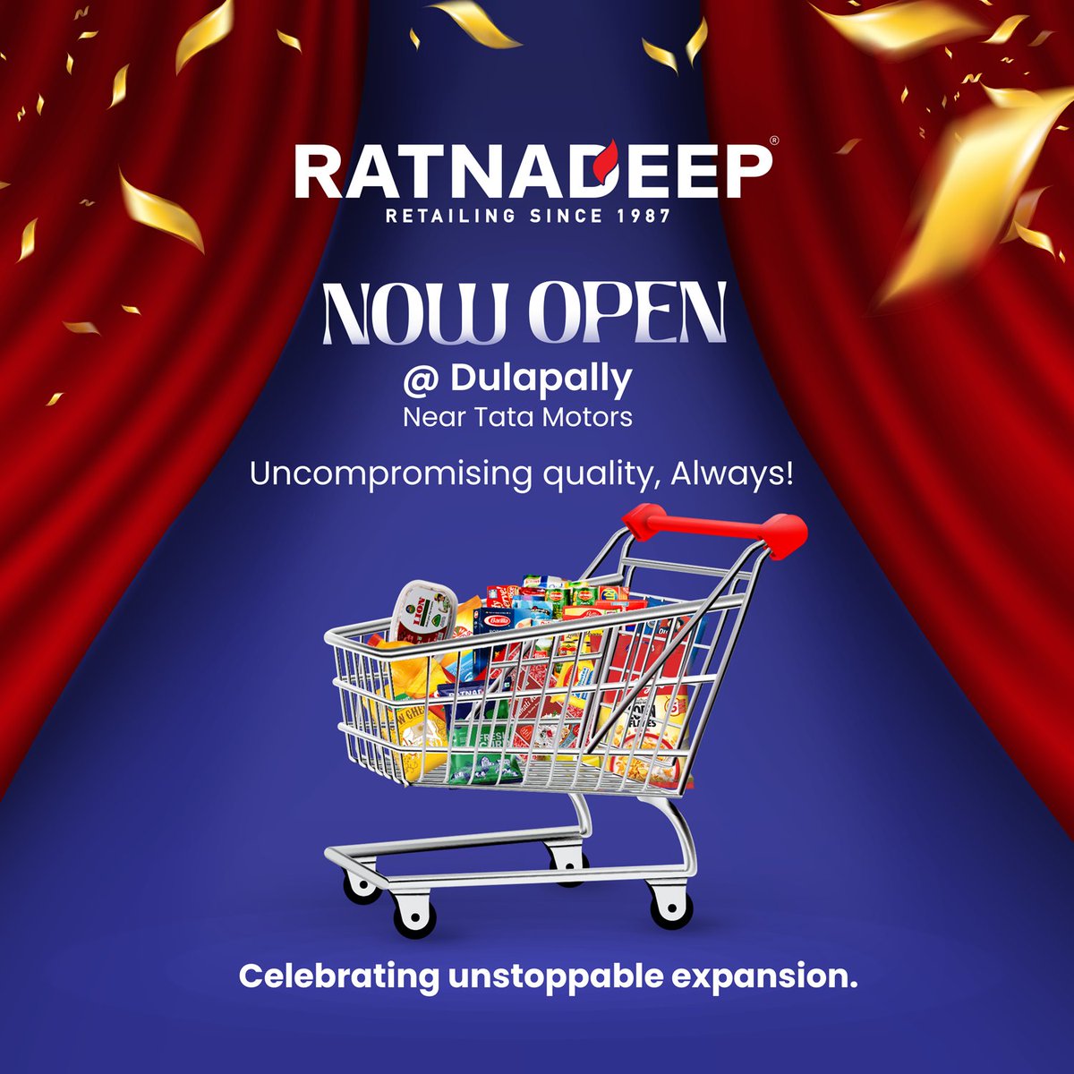 Ratnadeepretail's tweet photo. Hello Dulapally, Come visit us today and experience an exceptional shopping journey like never before.

#Ratnadeep #Dulapally #NewStore #OpeningToday #NowOpen #NewStoreLaunch #Launch #RatnadeepForYou #Shopping #RatnadeepSupermarket #Quality #Variety #Fresh #SuperMarket #Hyderabad https://t.co/IxjXHlAaoR