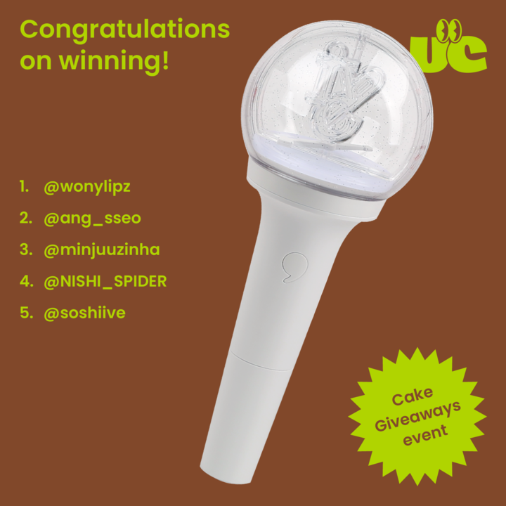 fan_uscake's tweet photo. 💘Congratulation to Lucky Winner of 6th Lightstick Giveaway event💘

✅Don't miss out on the next light stick #Giveaway happening next week 🗓
✅Enjoy K-Pop regardless of bias & have fun in participation events 🍰
✅Please follow us & have the opportunity to receive a special gift 🎁🪄

Please kindly reach out us via DM 📨

@wonylipz  ❤️
@ang_sseo 💙
@minjuuzinha 💚
@NISHI_SPIDER 💛

Unfollowing winner canceled, conditions not met.
@.soshiive