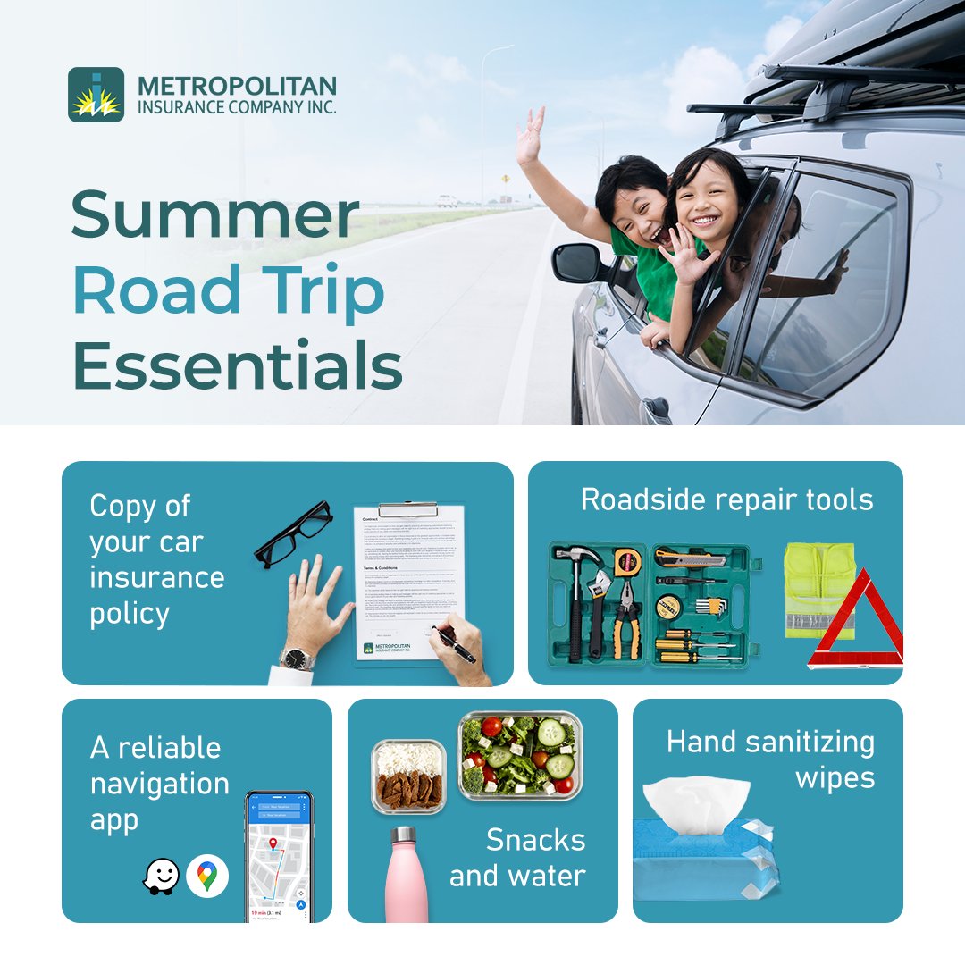 MICI_PH's tweet image. Summer is the season for road trips. Don't forget these essential items for your long drive!

--
Protect your car and passengers from unexpected road troubles with MICI's Motor Vehicle Insurance. Learn more here: mici.ph/N7mYuy

#MICICares #MotorVehicleInsurance