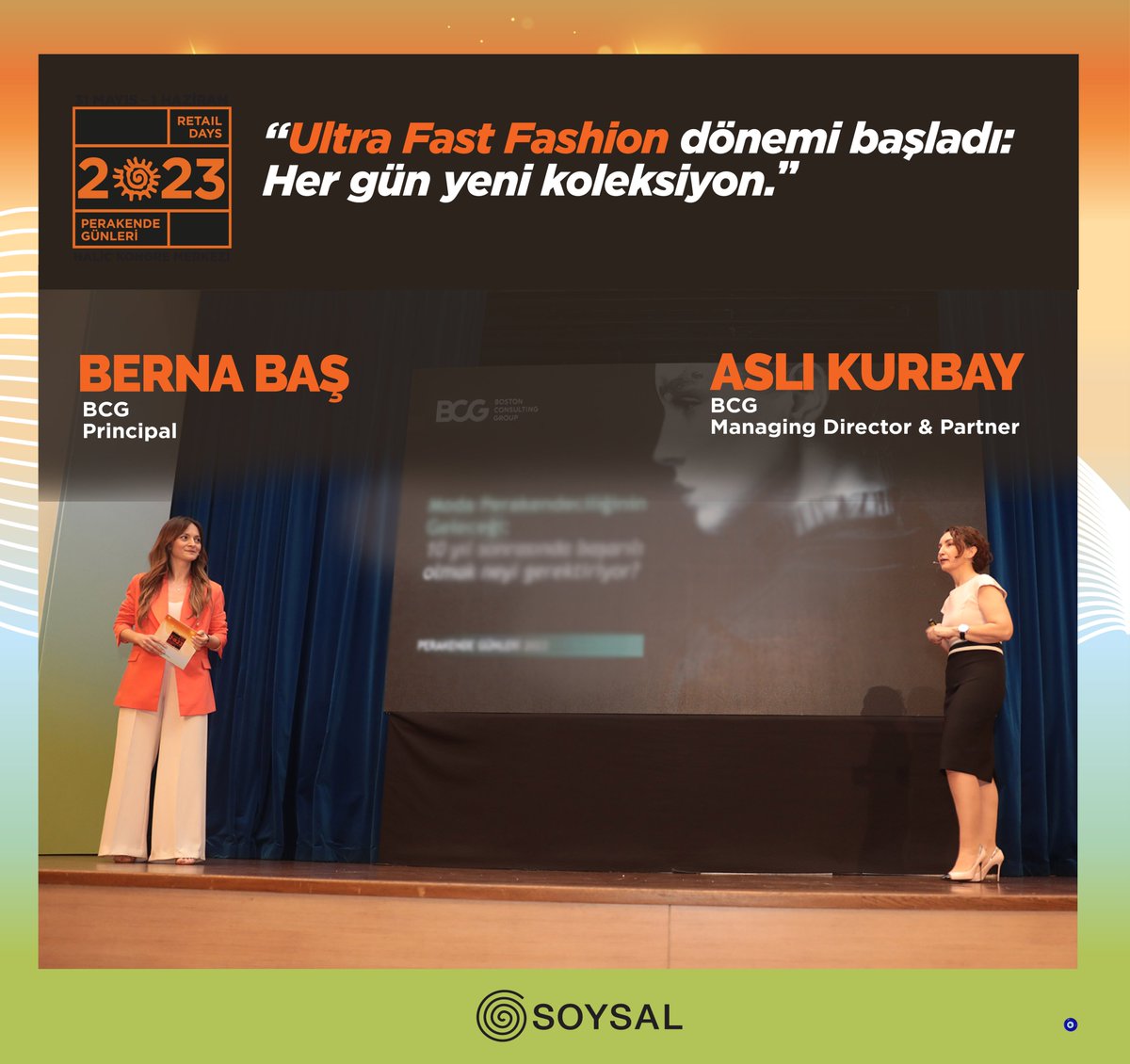PG_Soysal's tweet photo. PG23 Akılda Kalanlar - Berna Baş, Aslı Kurbay #PG23 #perakendegünleri #soysal #burasıperakendegünleri #retaildays #bernabaş #aslıkurbay https://t.co/AdfyV1Reyc