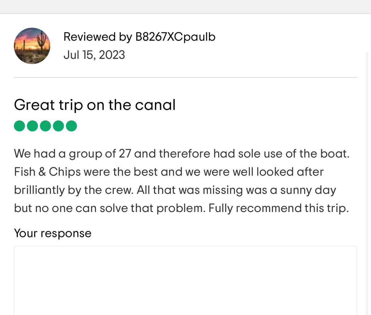 canaltrips's tweet photo. Feedback Friday: We do private hire for groups of 25+ so why not make your next party something special? https://t.co/T2J5izNgwP