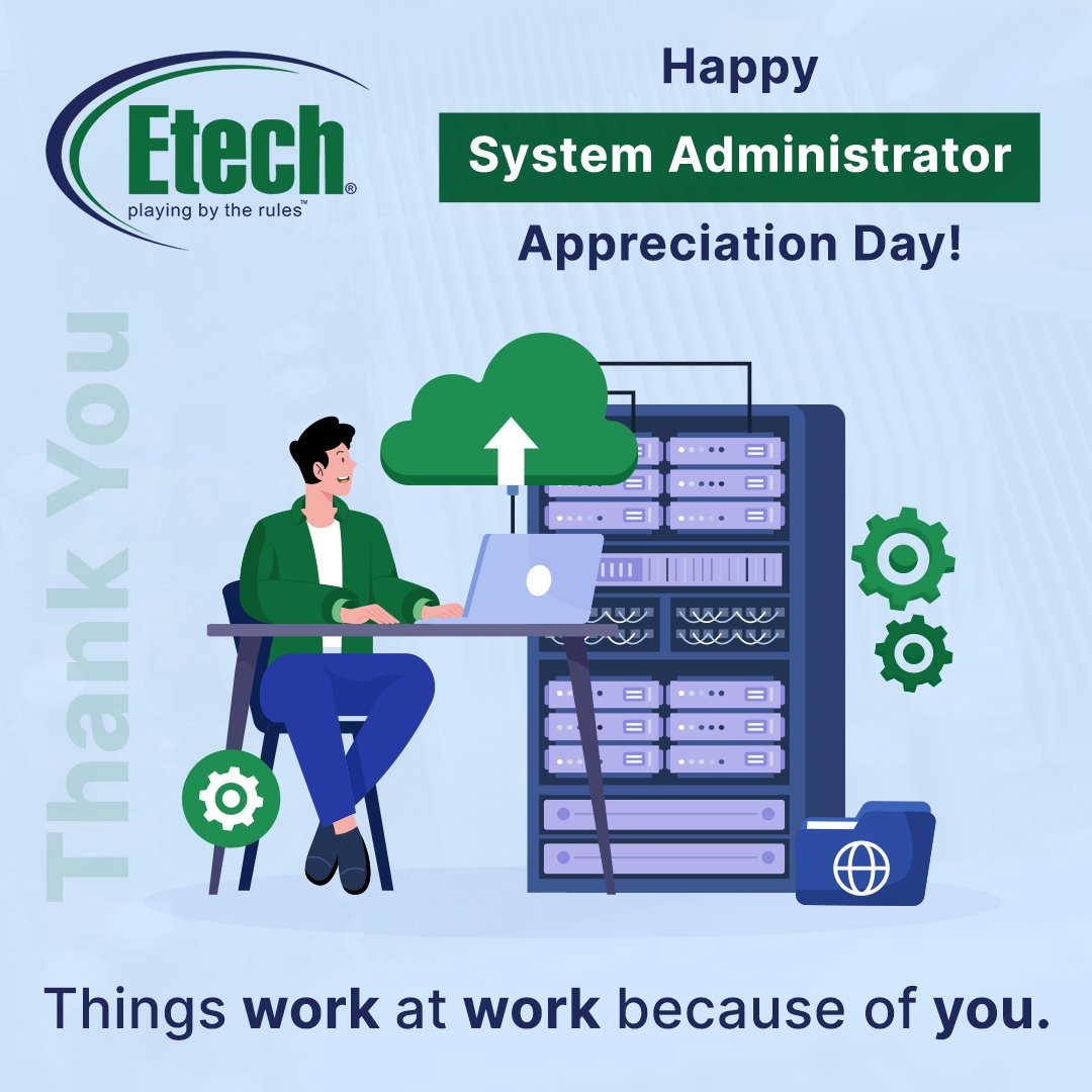 EtechGS's tweet image. A big shout out to all the System Administrators out there for your amazing work! Thank you for making sure that we can comfortably focus on our jobs and Happy System Administrator Appreciation Day!!

#systemadminday #systemadminday2023 #systemadministrators