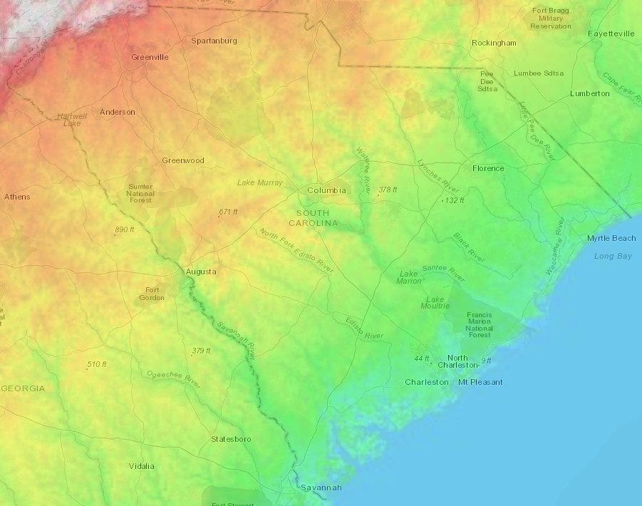 Topographic map of South Carolina
topographic-map.com/map-wxnx/South…
#southcarolina #carolina #map #maps #geography #topography #usa #us #relief #terrain #earth #science #nature
