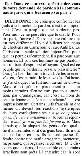 RReichstadt's tweet photo. Longue interview de #Dieudonné dans le dernier numéro du journal antisémite Rivarol (26/07/2023). Sur les Juifs, il dit : « C'est un peuple qui ne pardonne pas. Pour moi, ce ne peut être que le diable. » https://t.co/B03Xcb43a5
