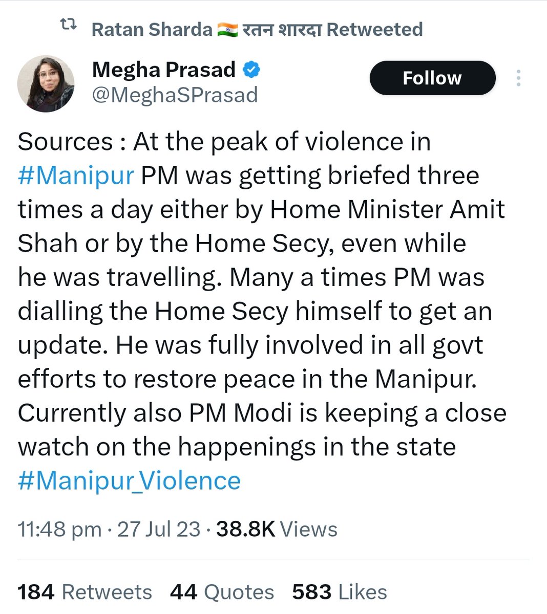 zoo_bear's tweet photo. "PM Modi was getting briefed three  times a day at the peak of violence". & "PM Modi Personally monitoring Manipur developments" according to Times Now & India Today Journalists.

But you know what he was busy doing during the 'peak of violence' in Manipur? He was busy promoting an  Anti-Muslim Propaganda Movie #TheKeralaStory during Karnataka Elections.