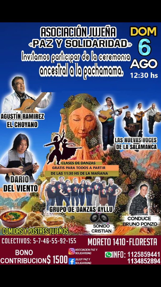 claufer3000's tweet photo. #BuenosAires #Folklore #pachamama En Floresta!!! No se lo pueden perder!!! https://t.co/rkMpYrEM2Y