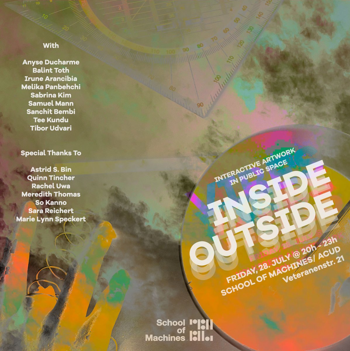 The rain has decided for us! Join us tonight on the groundfloor at @acudmachtneu, Veteranenstr. 21, for interactive artworks in public space!