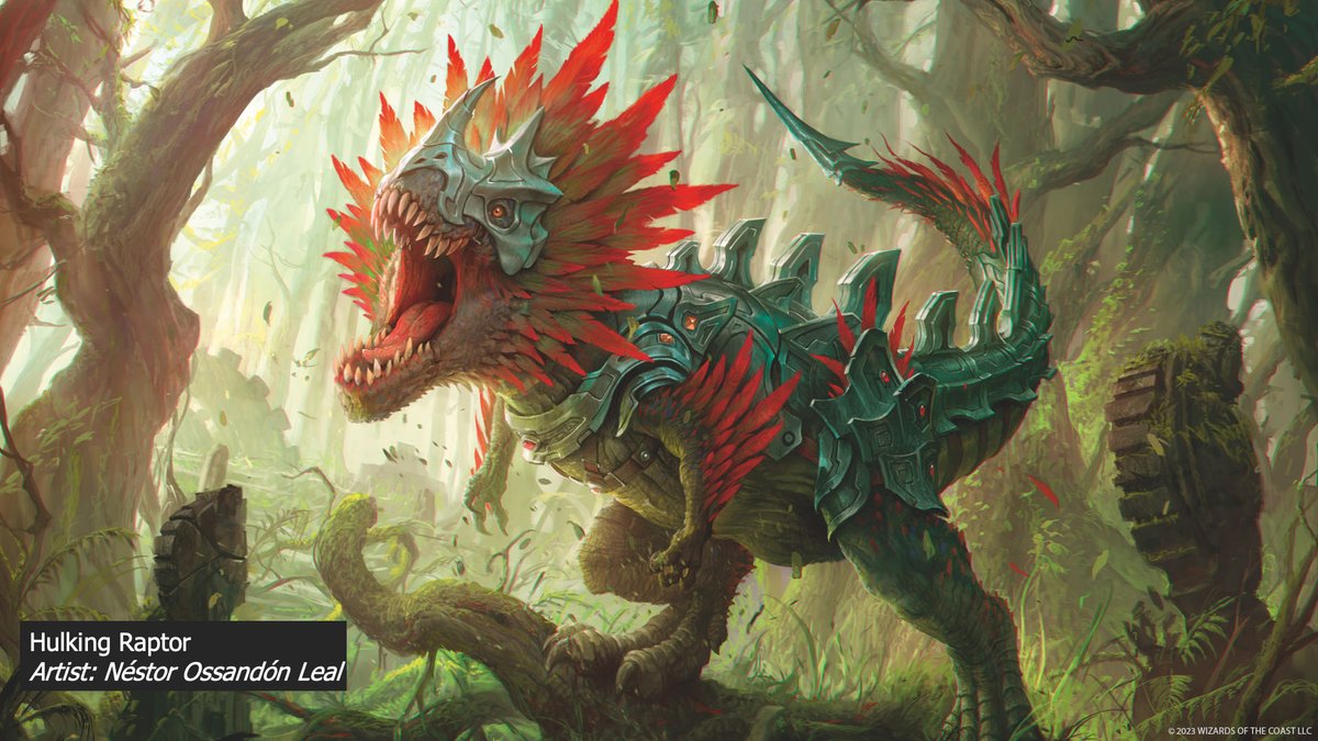 wizards_magic's tweet photo. As the negotiations and meeting of the civilization in the center of Ixalan, here is our first look at a dinosaur of theirs. #MTGIxalan https://t.co/t7bVFU4zEk