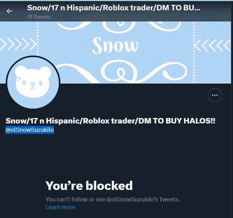 oISnowSuzukiIo's tweet photo. !WARNING! I have recently found out that someone is impersonating me here in attempting to scam others. THEIR @ is (@oLsnowsuzukiLo) they just blocked me so BEWARE AND RETWEET! DO NOT TRADE WITH THEM. #rh #royalehigh #royalehightrading #royalehighcrosstrading #scammer #scam #halo https://t.co/S4QjovIEki