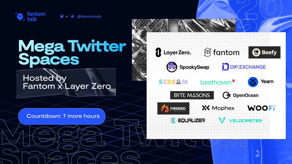 0xSonictalk's tweet photo. $FTM fam!!! This is huge🚨

Only 7 hours left Mega Twitter Spaces hosted by @FantomFDN and @LayerZero_Labs with the participation of top projects built on #Fantom will take place!

Don't miss it if you are a $FTM Degen 😎

Note it: https://t.co/Cx0wjVIpj4 https://t.co/VZt0gxFGjs