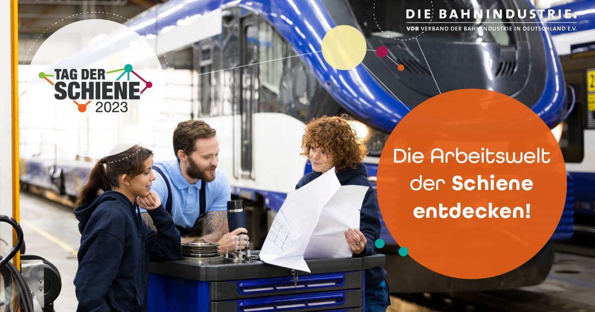 Gemeinsam Zukunft aufgleisen - Machen Sie jetzt mit beim @TagderSchiene! 📅 vom 15. bis 17. September 2023 📍 in ganz Deutschland Ihr Unternehmen möchte die #Bahnindustrie erlebbar machen und Einblicke in spannende Berufe geben? Alle Infos hier 👉bit.ly/3OboDbc