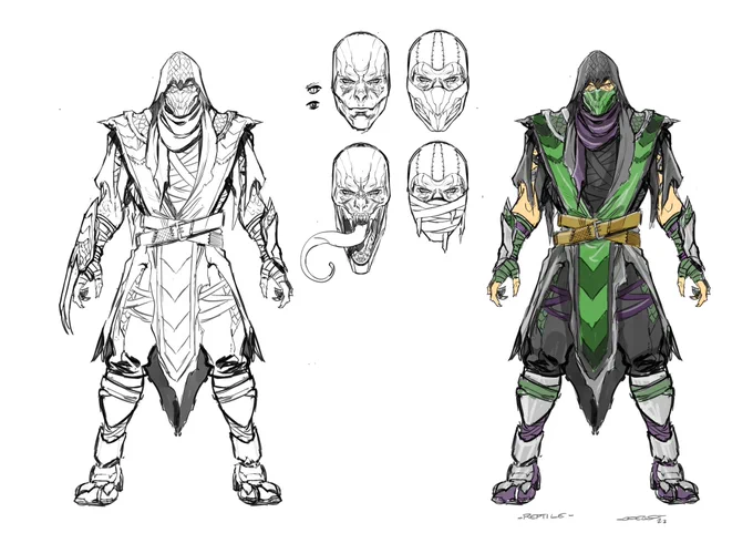 Can't wait to play #MortalKombat1 ! This is a Reptile concept design I did for fun. He was my main in #mortalkombat2 and I miss his human/ninja style. I tried to do homage to that without forgetting that he is a lizard ! Hope you like it! #MortalKombat 