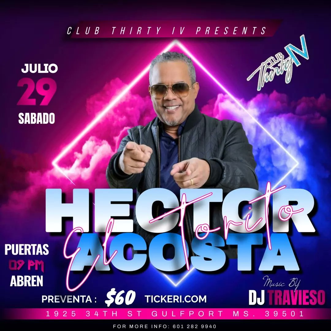 Este #FindeSemana Cierre Primera Parte #Verano2023USAtour de Héctor de Héctor Acosta El Torito <a href="/ElTorito48/">Hector Acosta EL TORITO.</a>

Viernes 28 de julio
#avantinightclub Los Angeles.
Sábado 29 de Julio
#ClubThirtyIV en #GulfportMisisipi.

#sentimiento #BachatéameMamá #MúsicaDominicana #MerengueyBachata