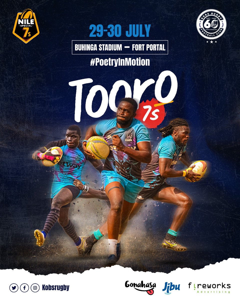 KobsrugbyUg's tweet photo. Oliyota Fortportal. Turimukwiija 🥳🥳🥳

The #Tooro7s are here, and we are answering with a roar.
Brace Yourselves!

#NileSpecial7s #PoetryInMotion https://t.co/jNOhHYFjdu