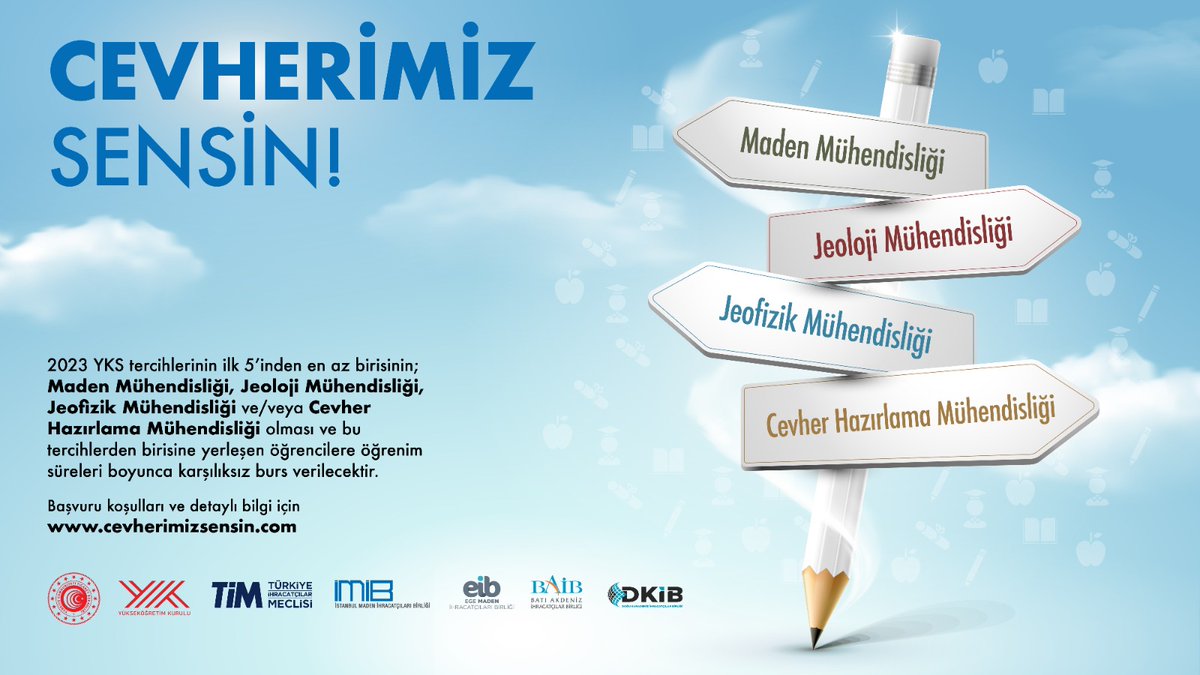TMDMadenciler's tweet photo. Cevherimiz Sensin!
#yks #madenmühendisliği #jeolojimühendisliği #jeofizikmühendisliği #cevherhazırlamamühendisliği #imib #eib #dkib #baib https://t.co/x6kK5aqraV
