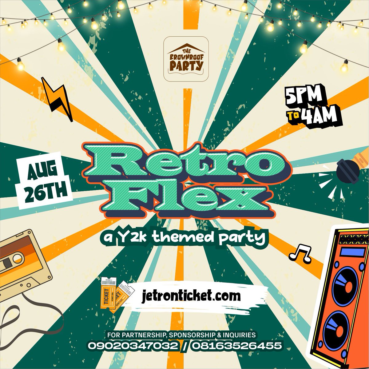 thebrownroofP22's tweet photo. Step back in time and join us for the ultimate Y2K party where mesmerizing lights, Electrifying music, and nostalgia collide to create the perfect atmosphere. 
So grab your crew and come dressed in your finest Y2K-inspired outfits!! Save The Date #TBRP #Retroflex #Y2K https://t.co/aQDCHEDi1x