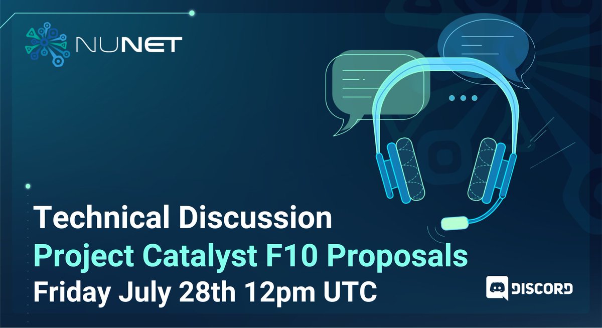 We will be live in 30 Mins on Discord where our developers will be discussing the three remaining #ProjectCatalyst Fund 10 Proposals, alongside <a href="/Argus_NFT/">ArgusNFT</a> &amp; <a href="/IAM_X_IDENTITY/">IAMX - Own Your Identity</a> teams

Join us at 12 UTC for the #ProjectCatalyst Discussion

discord.gg/FYA2ZH7W?event…