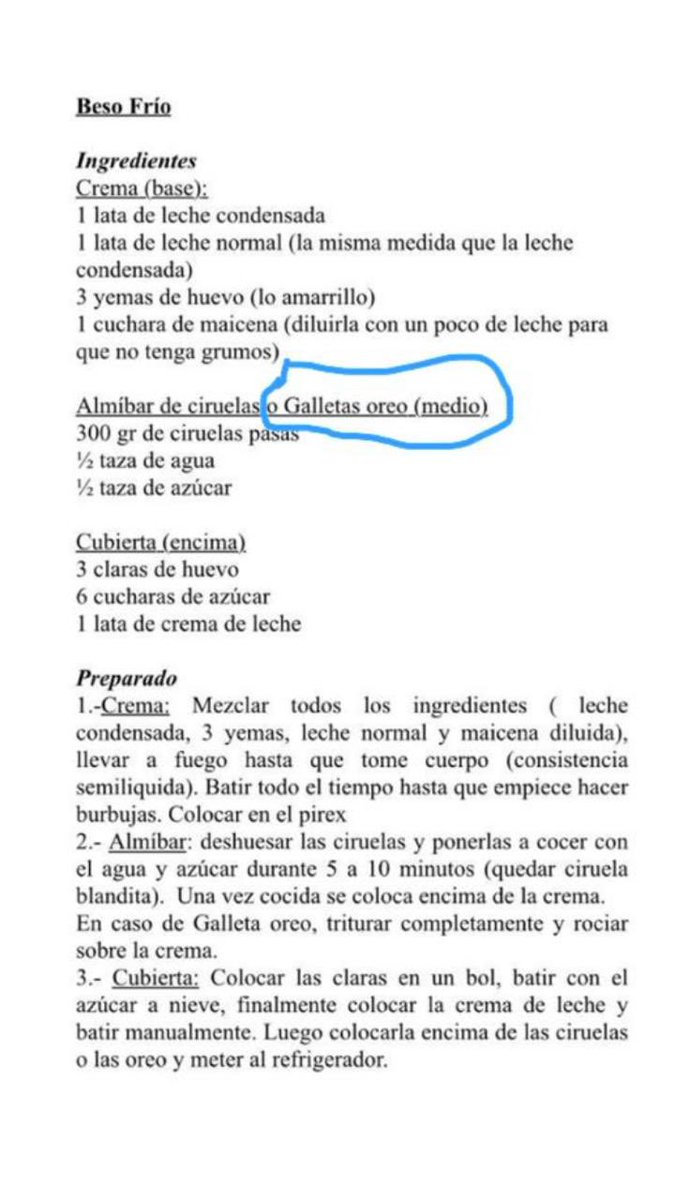 panrepostero's tweet photo. Receta de postre de oreo. https://t.co/2A2Q7gxXnu