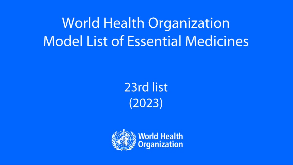 🆕💊💉Actualización Listas de Medicamentos Esenciales <a href="/WHO/">World Health Organization (WHO)</a> (adultos y pediatría)  

Se han incluido:
▪️por 1ª vez tratamientos para esclerosis múltiple
▪️nuevos medicamentos para enf. infecciosas, cáncer, enf. cardiovasculares, etc.
who.int/news/item/26-0…