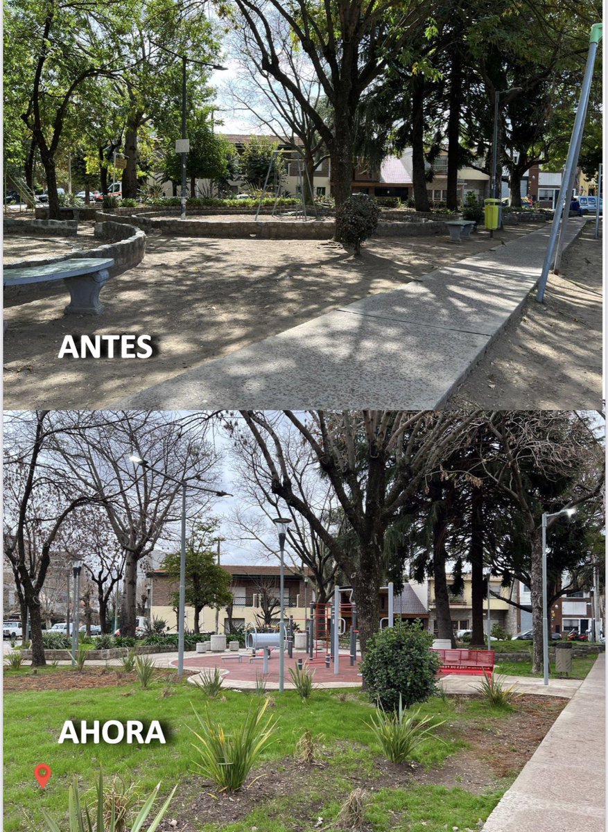 Antes y después de la plaza de la amistad en Saenz Peña. Seguimos mejorando espacios públicos, ya van más de 60!