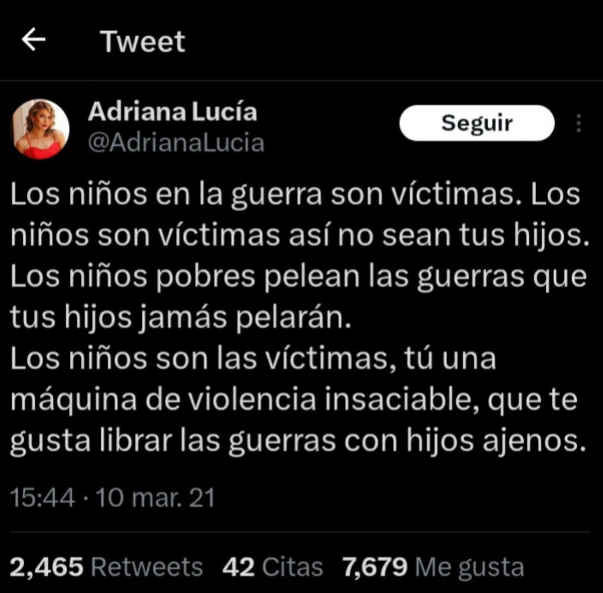 LinaRpoD's tweet photo. Oiste acomodada @AdrianaLucia una niña de 4 años no merece una indignación asi? https://t.co/wGNODgqGYO